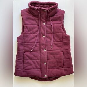 Staccato Burgundy Zippered Vest with Snaps Women’s Size Small